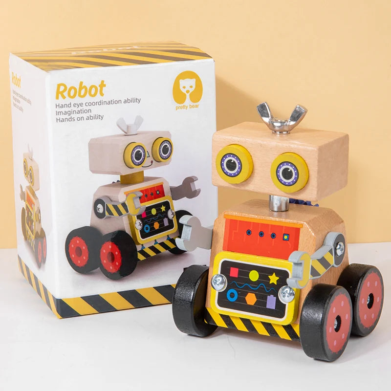 STEM Wooden Robot Assembly Toy Kit